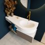 Mondiaz RIVA badmeubelsets 120x50x30cm 1 lade MDF Smoke mat push to open 1 kraangat 1 wasbak rechts Talc solid surface RIVA10048 - Thumbnail 5