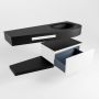 Mondiaz RIVA badmeubelsets 120x50x30cm 1 lade MDF Talc mat push to open 0 kraangaten 1 wasbak rechts Urban solid surface RIVA10182 - Thumbnail 3