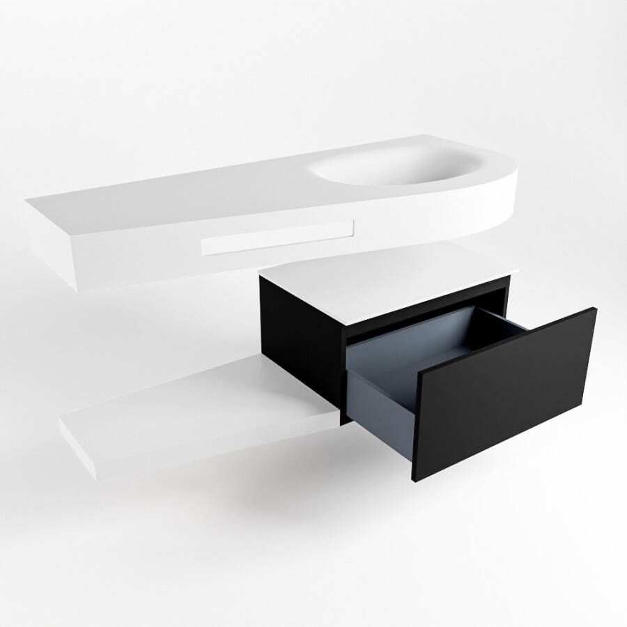 Mondiaz Riva badmeubel 120cm Urban Dulcet wastafel Talc Rechts 1 kraangat