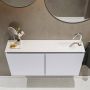 Mondiaz TURE Toiletmeubel 100x23x50cm met 1 kraangaten 2 deuren cale mat Wastafel Eden rechts Solid Surface Wit FK75341263 - Thumbnail 3