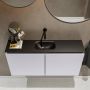 Mondiaz TURE Toiletmeubel 100x23x50cm met 0 kraangaten 2 deuren cale mat Wastafel Eden midden Solid Surface Zwart FK75341611 - Thumbnail 4