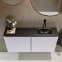 Mondiaz TURE Toiletmeubel 100x23x50cm met 0 kraangaten 2 deuren cale mat Wastafel Eden rechts Solid Surface Zwart FK75341615 - Thumbnail 4
