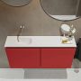 Mondiaz TURE Toiletmeubel 100x23x50cm met 0 kraangaten 2 deuren fire mat Wastafel Eden links Solid Surface Wit FK75341202 - Thumbnail 4