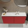 Mondiaz TURE Toiletmeubel 100x23x50cm met 1 kraangaten 2 deuren fire mat Wastafel Eden midden Solid Surface Wit FK75341199 - Thumbnail 4