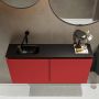 Mondiaz TURE Toiletmeubel 100x23x50cm met 0 kraangaten 2 deuren fire mat Wastafel Eden links Solid Surface Zwart FK75341555 - Thumbnail 4