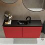 Mondiaz TURE Toiletmeubel 100x23x50cm met 1 kraangaten 2 deuren fire mat Wastafel Eden midden Solid Surface Zwart FK75341552 - Thumbnail 4