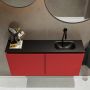 Mondiaz TURE Toiletmeubel 100x23x50cm met 0 kraangaten 2 deuren fire mat Wastafel Eden rechts Solid Surface Zwart FK75341557 - Thumbnail 4