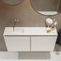 Mondiaz TURE Toiletmeubel 100x23x50cm met 0 kraangaten 2 deuren linen mat Wastafel Eden links Solid Surface Wit FK75341232 - Thumbnail 4