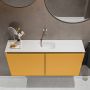 Mondiaz TURE Toiletmeubel 100x23x50cm met 0 kraangaten 2 deuren ocher mat Wastafel Eden midden Solid Surface Wit FK75341170 - Thumbnail 4