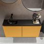 Mondiaz TURE Toiletmeubel 100x23x50cm met 0 kraangaten 2 deuren ocher mat Wastafel Eden links Solid Surface Zwart FK75341526 - Thumbnail 4