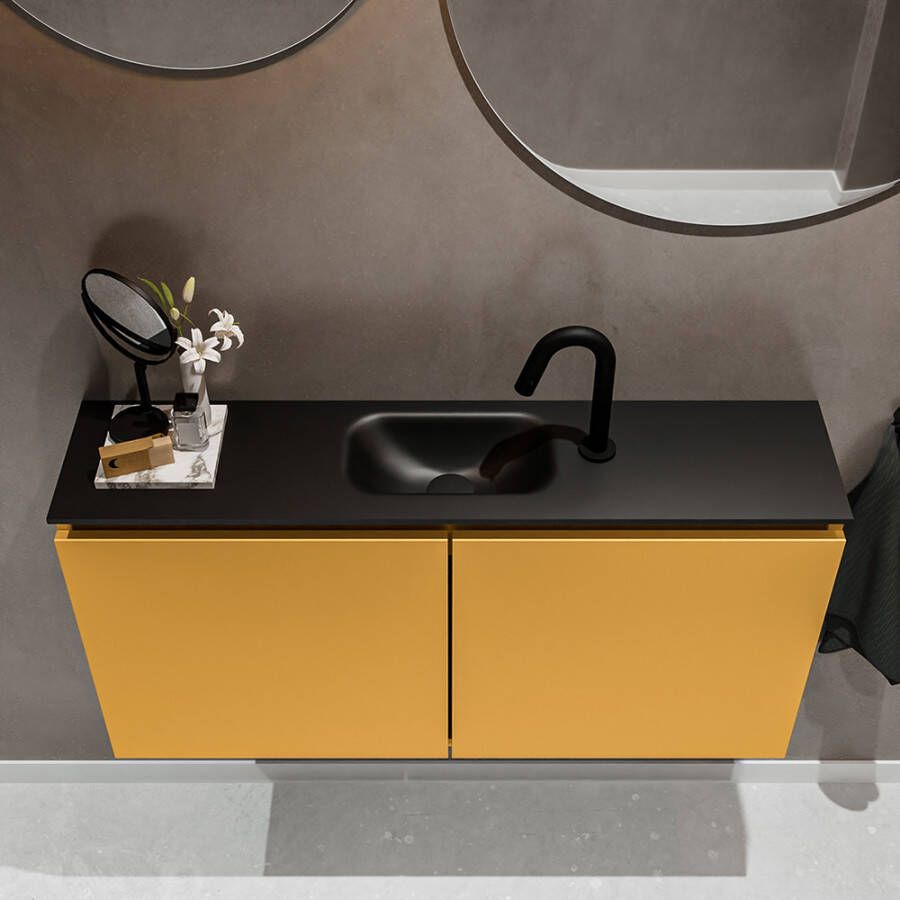 Mondiaz Ture fonteinmeubel 100cm Ocher Eden wastafel Urban midden met 1 kraangat