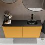 Mondiaz TURE Toiletmeubel 100x23x50cm met 0 kraangaten 2 deuren ocher mat Wastafel Eden rechts Solid Surface Zwart FK75341528 - Thumbnail 4