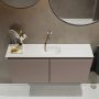 Mondiaz TURE Toiletmeubel 100x23x50cm met 0 kraangaten 2 deuren smoke mat Wastafel Eden midden Solid Surface Wit FK75341110 - Thumbnail 4