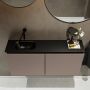 Mondiaz TURE Toiletmeubel 100x23x50cm met 0 kraangaten 2 deuren smoke mat Wastafel Eden links Solid Surface Zwart FK75341468 - Thumbnail 4