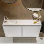 Mondiaz TURE Toiletmeubel 100x23x50cm met 1 kraangaten 2 deuren talc mat Wastafel Eden links Solid Surface Wit FK75341021 - Thumbnail 4