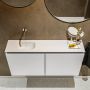 Mondiaz TURE Toiletmeubel 100x23x50cm met 0 kraangaten 2 deuren talc mat Wastafel Eden links Solid Surface Wit FK75341022 - Thumbnail 4