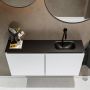 Mondiaz TURE Toiletmeubel 100x23x50cm met 0 kraangaten 2 deuren talc mat Wastafel Eden rechts Solid Surface Zwart FK75341383 - Thumbnail 4