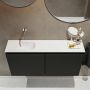 Mondiaz TURE Toiletmeubel 100x23x50cm met 0 kraangaten 2 deuren urban mat Wastafel Eden links Solid Surface Wit FK75341052 - Thumbnail 3