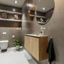 Mondiaz TURE Toiletmeubel 100x23x50cm met 1 kraangaten 2 deuren washed oak mat Wastafel Eden links Solid Surface Wit FK75341291 - Thumbnail 5