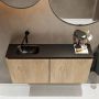 Mondiaz TURE Toiletmeubel 100x23x50cm met 0 kraangaten 2 deuren washed oak mat Wastafel Eden links Solid Surface Zwart FK75341642 - Thumbnail 4