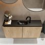 Mondiaz TURE Toiletmeubel 100x23x50cm met 1 kraangaten 2 deuren washed oak mat Wastafel Eden midden Solid Surface Zwart FK75341639 - Thumbnail 4