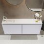 Mondiaz TURE Toiletmeubel 120x23x50cm met 1 kraangaten 2 deuren cale mat Wastafel Eden links Solid Surface Wit FK75341267 - Thumbnail 4