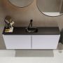 Mondiaz TURE Toiletmeubel 120x23x50cm met 0 kraangaten 2 deuren cale mat Wastafel Eden midden Solid Surface Zwart FK75341617 - Thumbnail 4