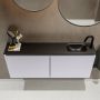 Mondiaz TURE Toiletmeubel 120x23x50cm met 1 kraangaten 2 deuren cale mat Wastafel Eden rechts Solid Surface Zwart FK75341620 - Thumbnail 4