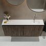 Mondiaz TURE Toiletmeubel 120x23x50cm met 0 kraangaten 2 deuren dark brown mat Wastafel Eden rechts Solid Surface Wit FK75341330 - Thumbnail 4