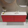 Mondiaz TURE Toiletmeubel 120x23x50cm met 1 kraangaten 2 deuren fire mat Wastafel Eden midden Solid Surface Wit FK75341205 - Thumbnail 4