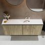 Mondiaz TURE Toiletmeubel 120x23x50cm met 1 kraangaten 2 deuren light brown grey mat Wastafel Eden midden Solid Surface Wit FK75341355 - Thumbnail 4