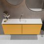 Mondiaz TURE Toiletmeubel 120x23x50cm met 0 kraangaten 2 deuren ocher mat Wastafel Eden midden Solid Surface Wit FK75341176 - Thumbnail 3