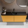 Mondiaz TURE Toiletmeubel 120x23x50cm met 0 kraangaten 2 deuren ocher mat Wastafel Eden midden Solid Surface Zwart FK75341530 - Thumbnail 4