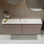 Mondiaz TURE Toiletmeubel 120x23x50cm met 0 kraangaten 2 deuren smoke mat Wastafel Eden midden Solid Surface Wit FK75341116 - Thumbnail 4