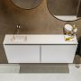 Mondiaz TURE Toiletmeubel 120x23x50cm met 0 kraangaten 2 deuren talc mat Wastafel Eden links Solid Surface Wit FK75341028 - Thumbnail 4