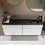 Mondiaz TURE Toiletmeubel 120x23x50cm met 1 kraangaten 2 deuren talc mat Wastafel Eden rechts Solid Surface Zwart FK75341388 - Thumbnail 4