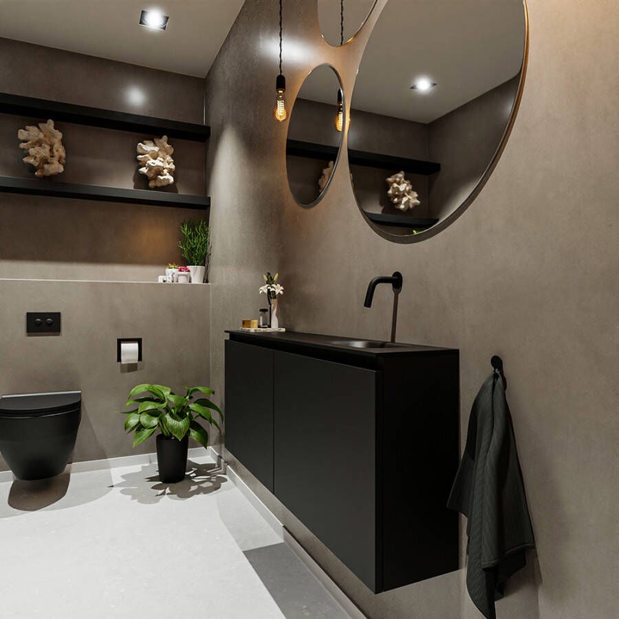 Mondiaz Ture fonteinmeubel 120cm Urban Eden wastafel Urban rechts zonder kraangat