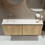 Mondiaz TURE Toiletmeubel 120x23x50cm met 0 kraangaten 2 deuren washed oak mat Wastafel Eden links Solid Surface Wit FK75341298 - Thumbnail 4