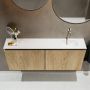 Mondiaz TURE Toiletmeubel 120x23x50cm met 0 kraangaten 2 deuren washed oak mat Wastafel Eden rechts Solid Surface Wit FK75341300 - Thumbnail 4