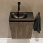 Mondiaz TURE Toiletmeubel 40x23x50cm met 0 kraangaten 1 deuren dark brown mat Wastafel Eden links Solid Surface Zwart FK75341653 - Thumbnail 4