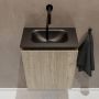 Mondiaz TURE Toiletmeubel 40x23x50cm met 0 kraangaten 1 deuren light brown grey mat Wastafel Eden midden Solid Surface Zwart FK75341680 - Thumbnail 4