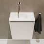 Mondiaz TURE Fonteinset 40x23x50cm 0 kraangaten 1 deur linen mat Wasbak links Solid Surface Wit FK75341214 - Thumbnail 4