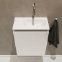 Mondiaz TURE Fonteinset 40x23x50cm 0 kraangaten 1 deur linen mat Wasbak rechts Solid Surface Wit FK75341216 - Thumbnail 4