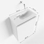 Mondiaz TURE Toiletmeubel 40x23x50cm met 0 kraangaten 1 deuren smoke mat Wastafel Eden rechts Solid Surface Zwart FK75341452 - Thumbnail 5