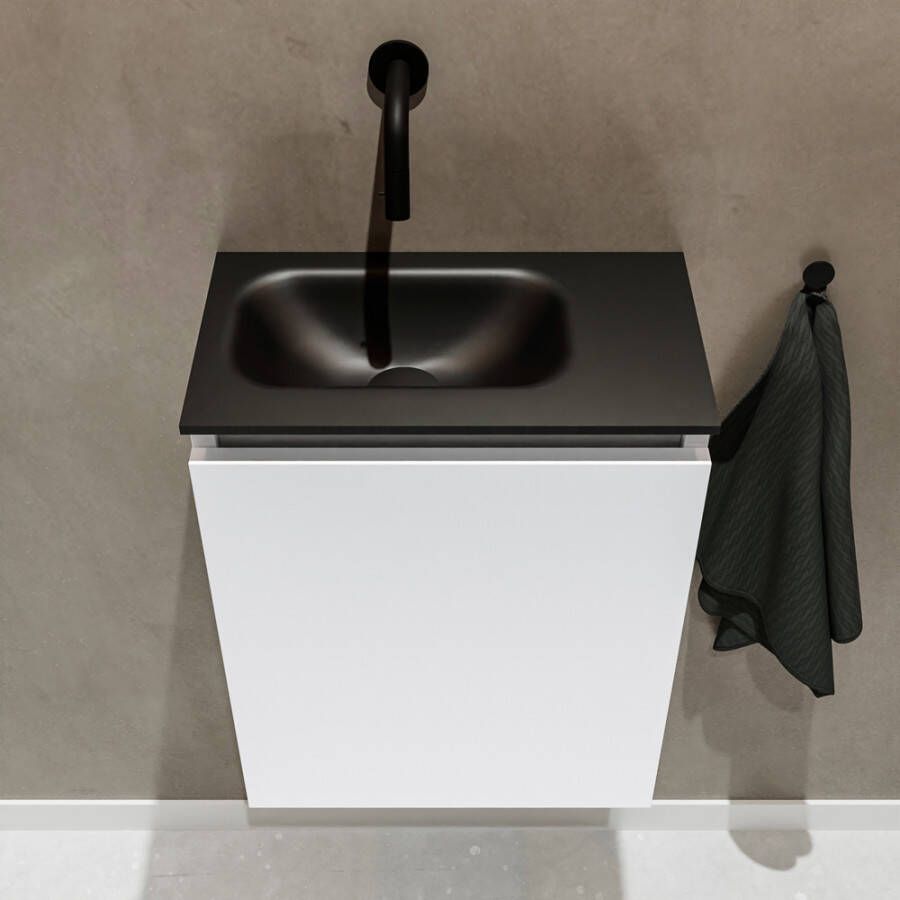 Mondiaz Ture fonteinmeubel 40cm Talc Eden wastafel Urban links zonder kraangat