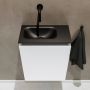 Mondiaz TURE Toiletmeubel 40x23x50cm met 0 kraangaten 1 deuren talc mat Wastafel Eden links Solid Surface Zwart FK75341363 - Thumbnail 4