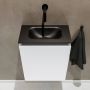 Mondiaz TURE Toiletmeubel 40x23x50cm met 0 kraangaten 1 deuren talc mat Wastafel Eden midden Solid Surface Zwart FK75341361 - Thumbnail 4