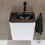Mondiaz TURE Toiletmeubel 40x23x50cm met 0 kraangaten 1 deuren talc mat Wastafel Eden rechts Solid Surface Zwart FK75341365 - Thumbnail 4