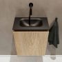 Mondiaz TURE Fonteinset 40x23x50cm 0 kraangaten 1 deur washed oak mat Wasbak midden Solid Surface Zwart FK75341622 - Thumbnail 3