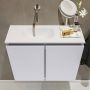 Mondiaz TURE Toiletmeubel 60x23x50cm met 0 kraangaten 2 deuren cale mat Wastafel Eden links Solid Surface Wit FK75341250 - Thumbnail 4